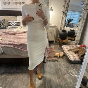 James Perse White Ribbed Dress